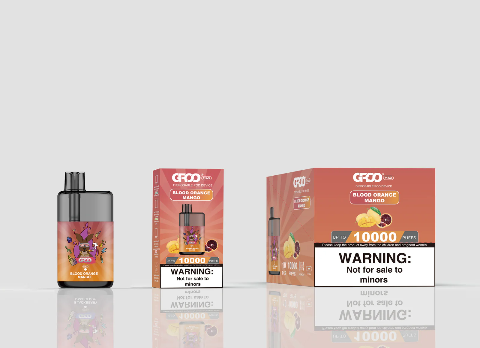 GROO MAX 10K Rechargeable Disposable Vape – Blood Orange Mango - Vaba Vape-Shop
