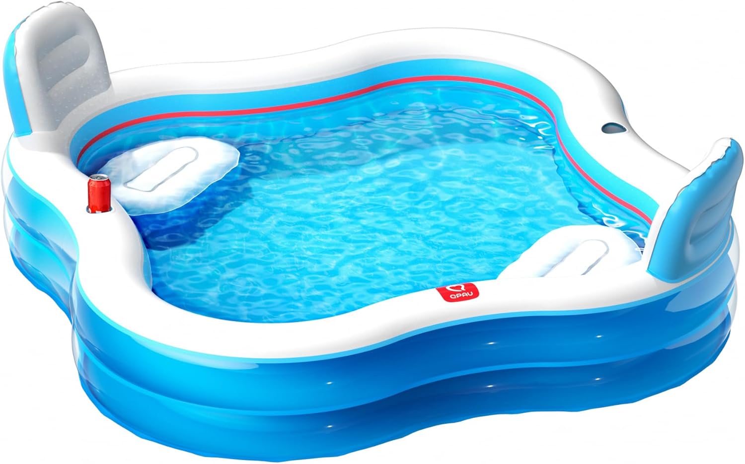 QPAU Inflatable Swimming Pool with 2 Seats and Backrests, 80
