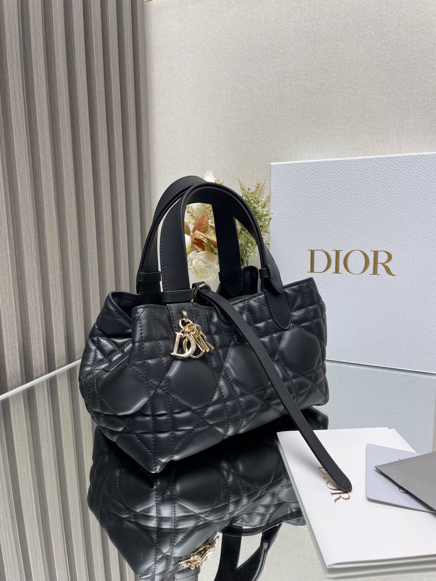 Dior SmallToujours Bag in Black Quilted Calfskin