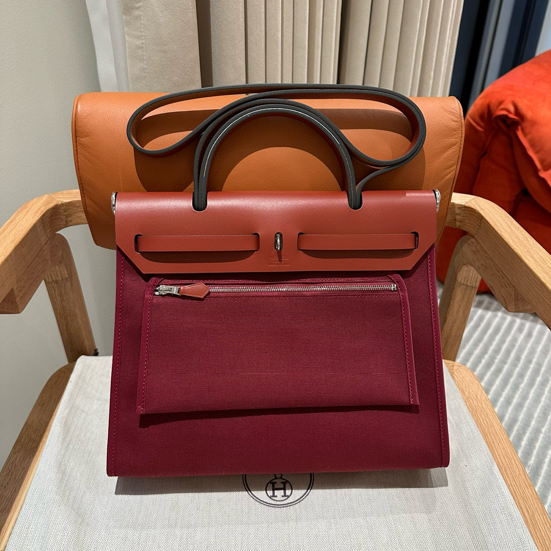 Hermes Canvas and Cowhide Herbag Zip 31 PM