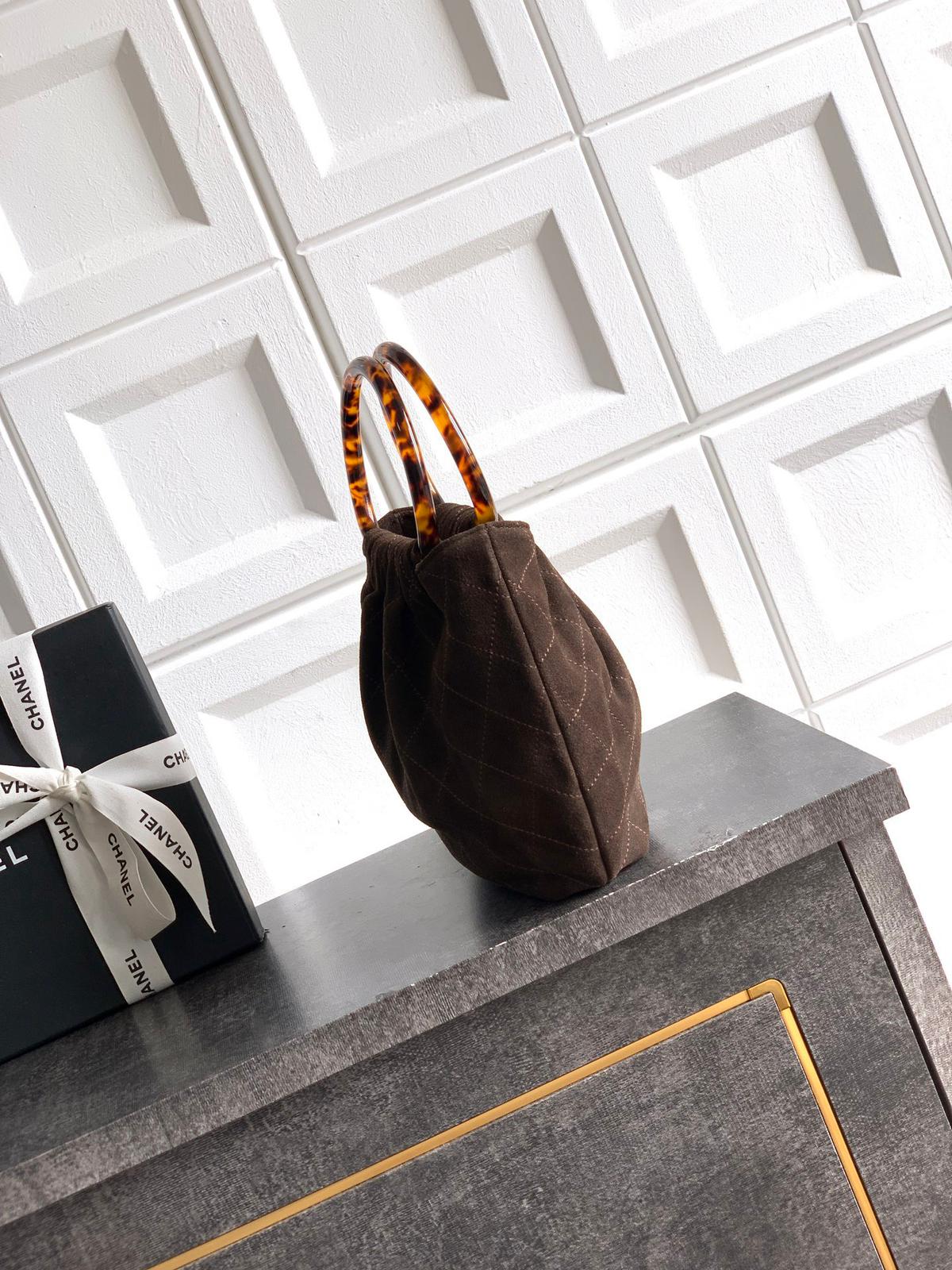 CHANEL Suede brown handbag