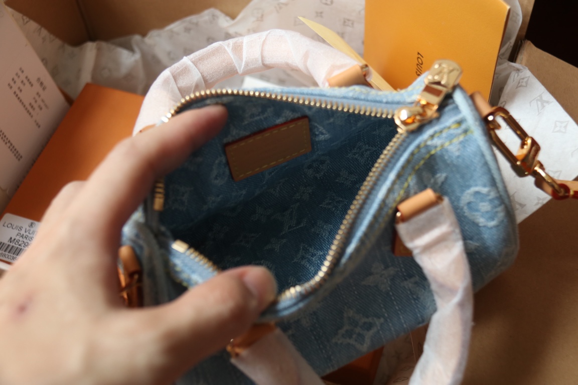 Louis Vuitton Bags Nano Speedy Monogram Denim M11212