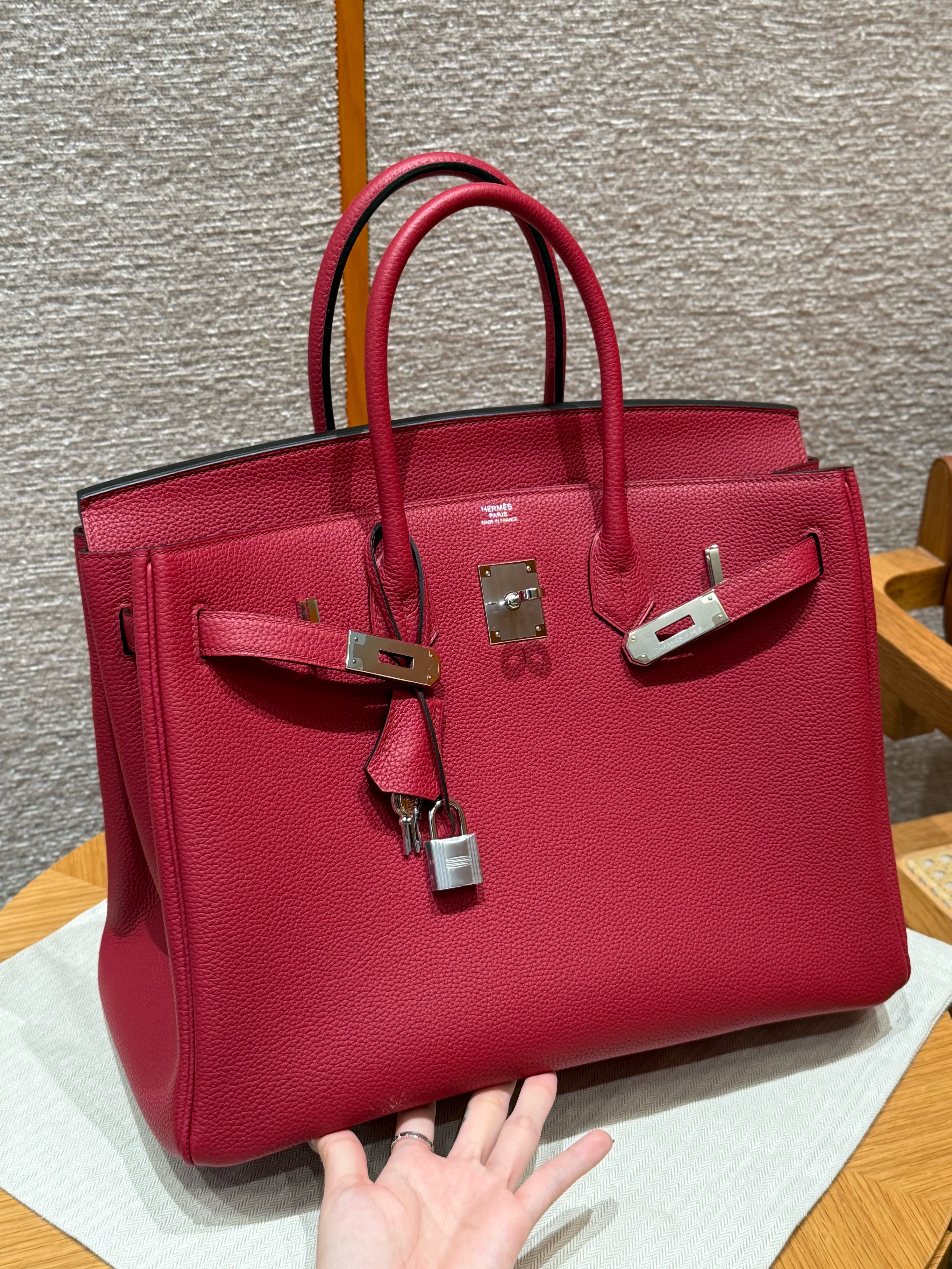 Hermes Ruby Togo Birkin 35 Bag