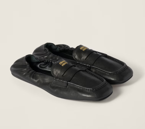 Miu Miu Black Soft Lambskin Ballet Flat