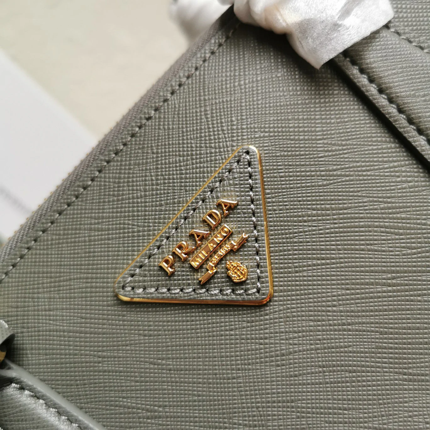 Prada GALLERIA 28 BAG IN DARK GREY SAFFIANO LEATHER