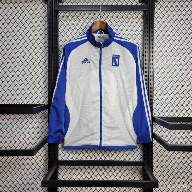 2025 Greece Jacket White/Blue Windbreaker  S-2XL