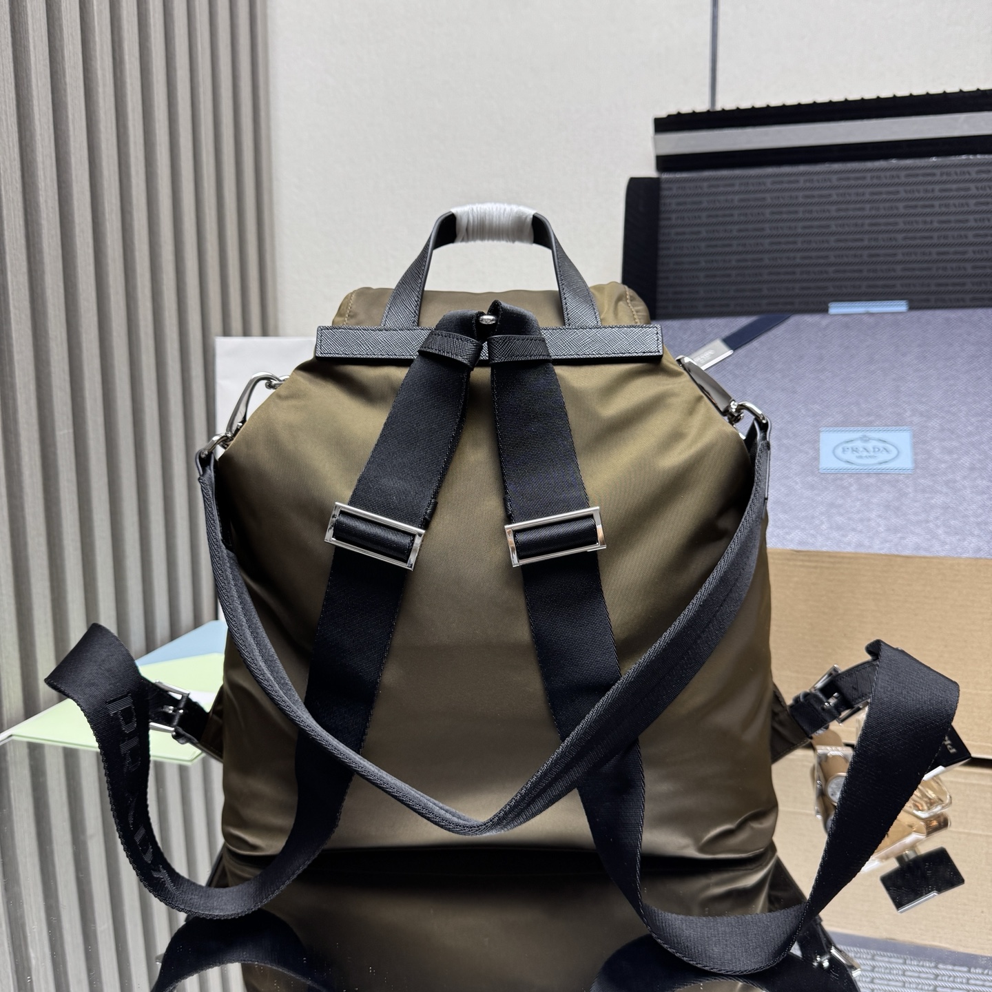 Prada Re-Nylon Medium backpack-Green2VZ110