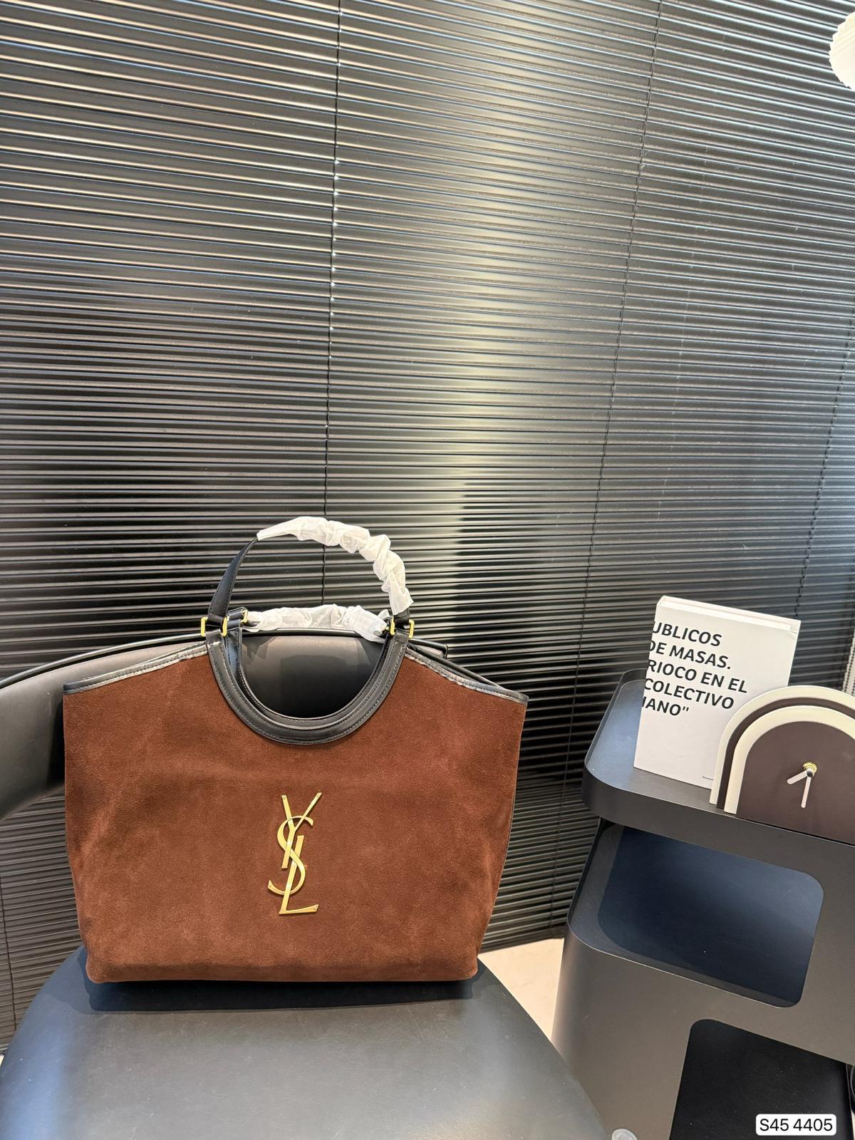 YSL Saint Laurent suede tote bag