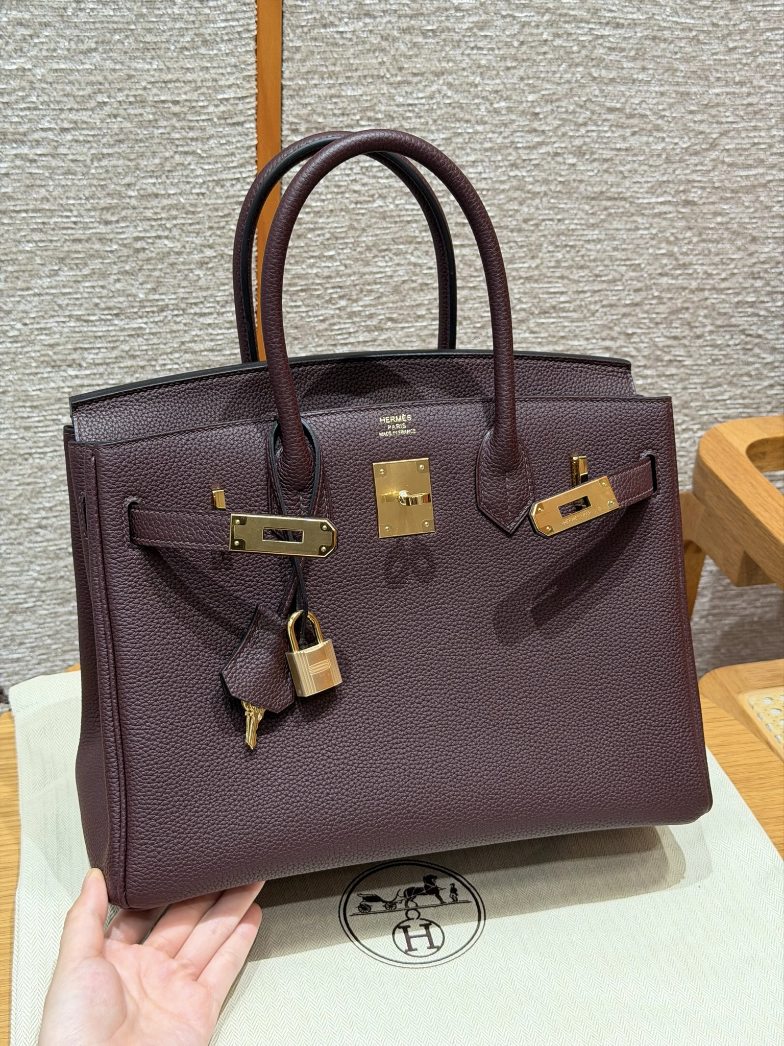 Hermes Rouge Sellier Togo Birkin 30 Bag
