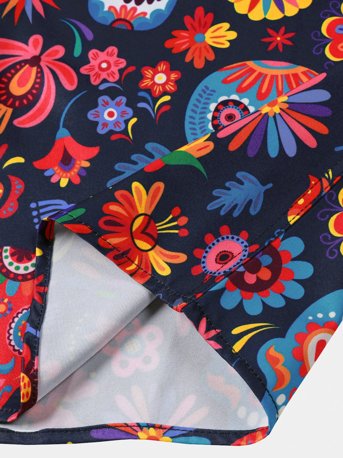 Men's Retro Blue Skull Punk Rock Hawaiian Shirt