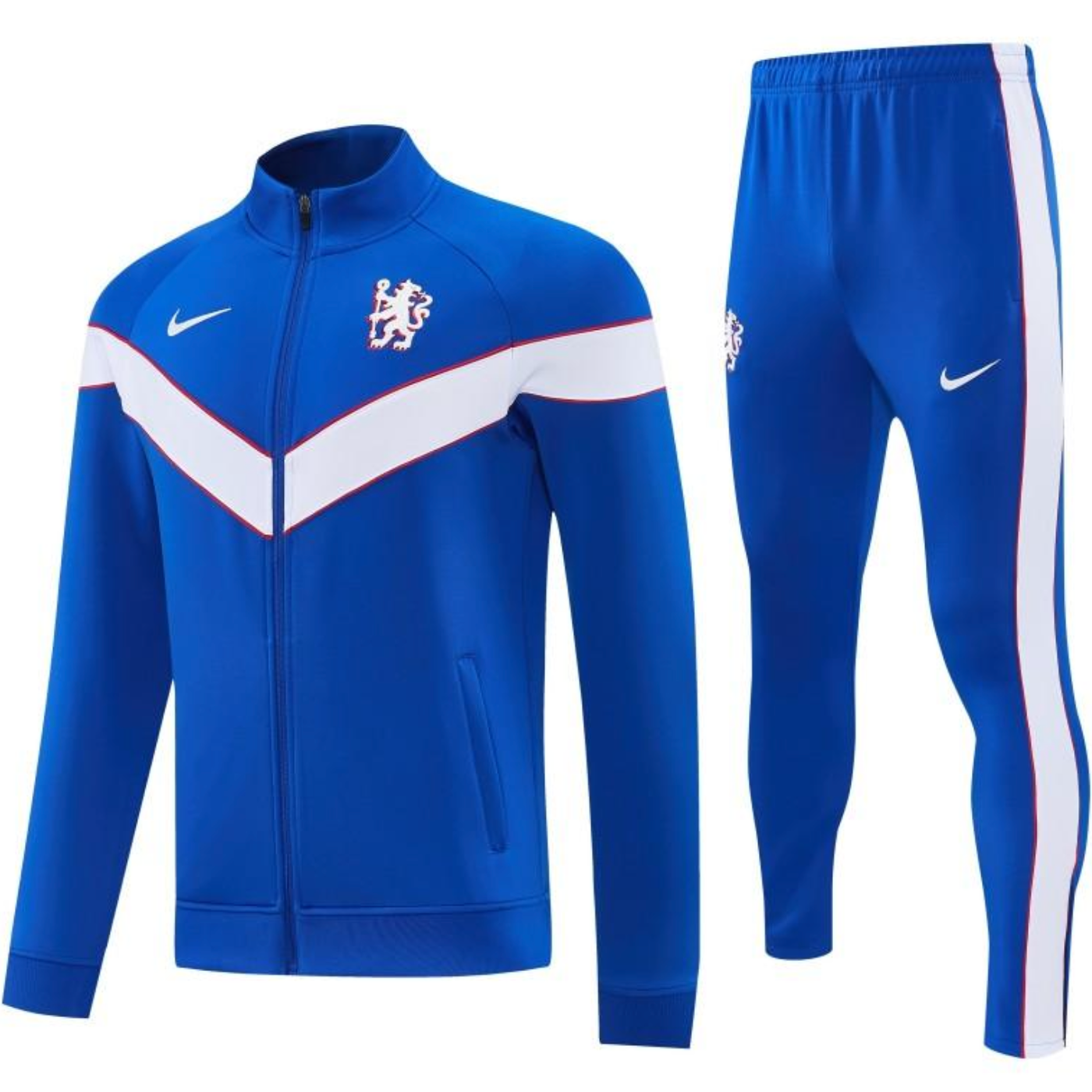 26/27 Chelsea Blue&White Full Zipper Jacket Tracksuit + Long Pants S-XXL
