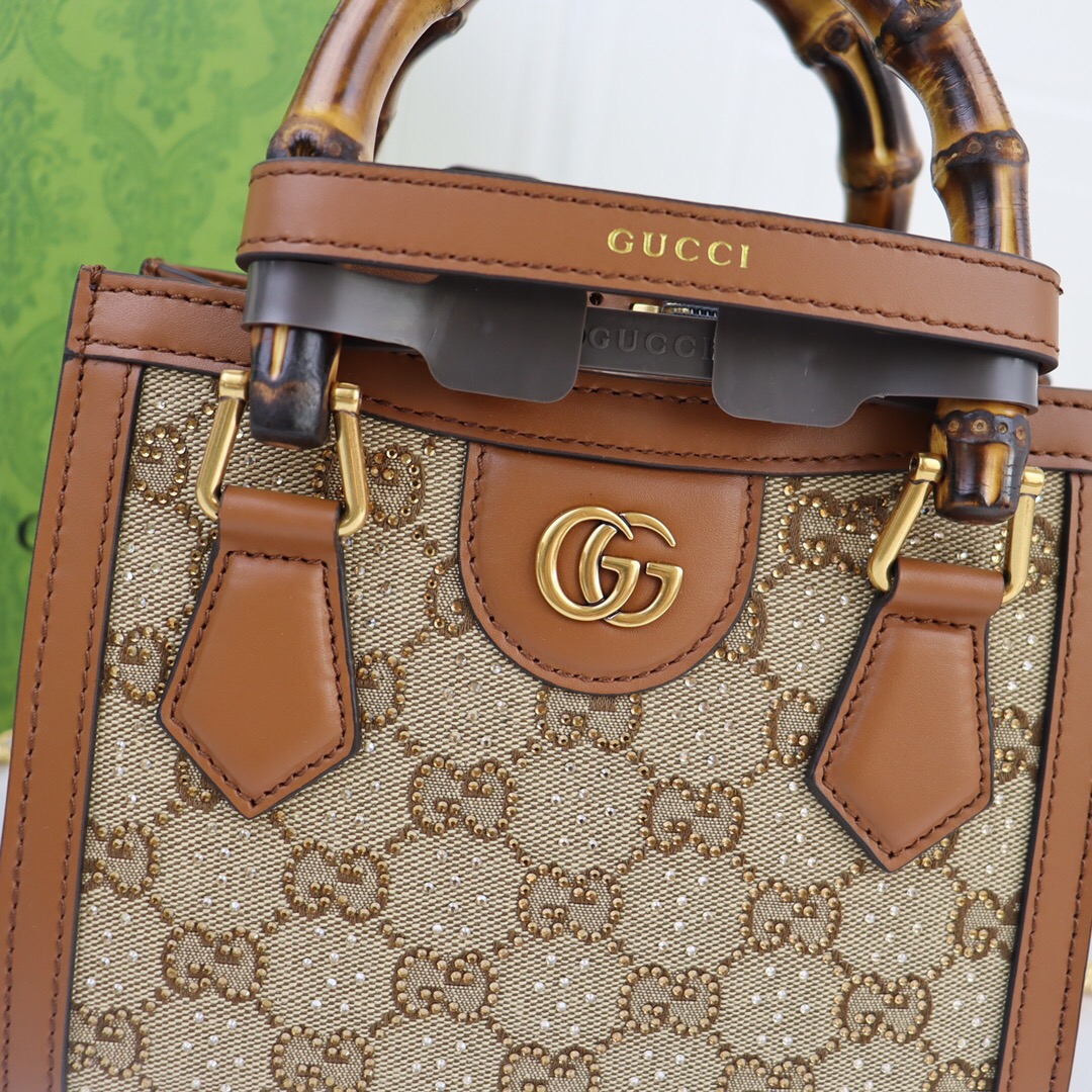 Gucci Diana series brown diamond bag