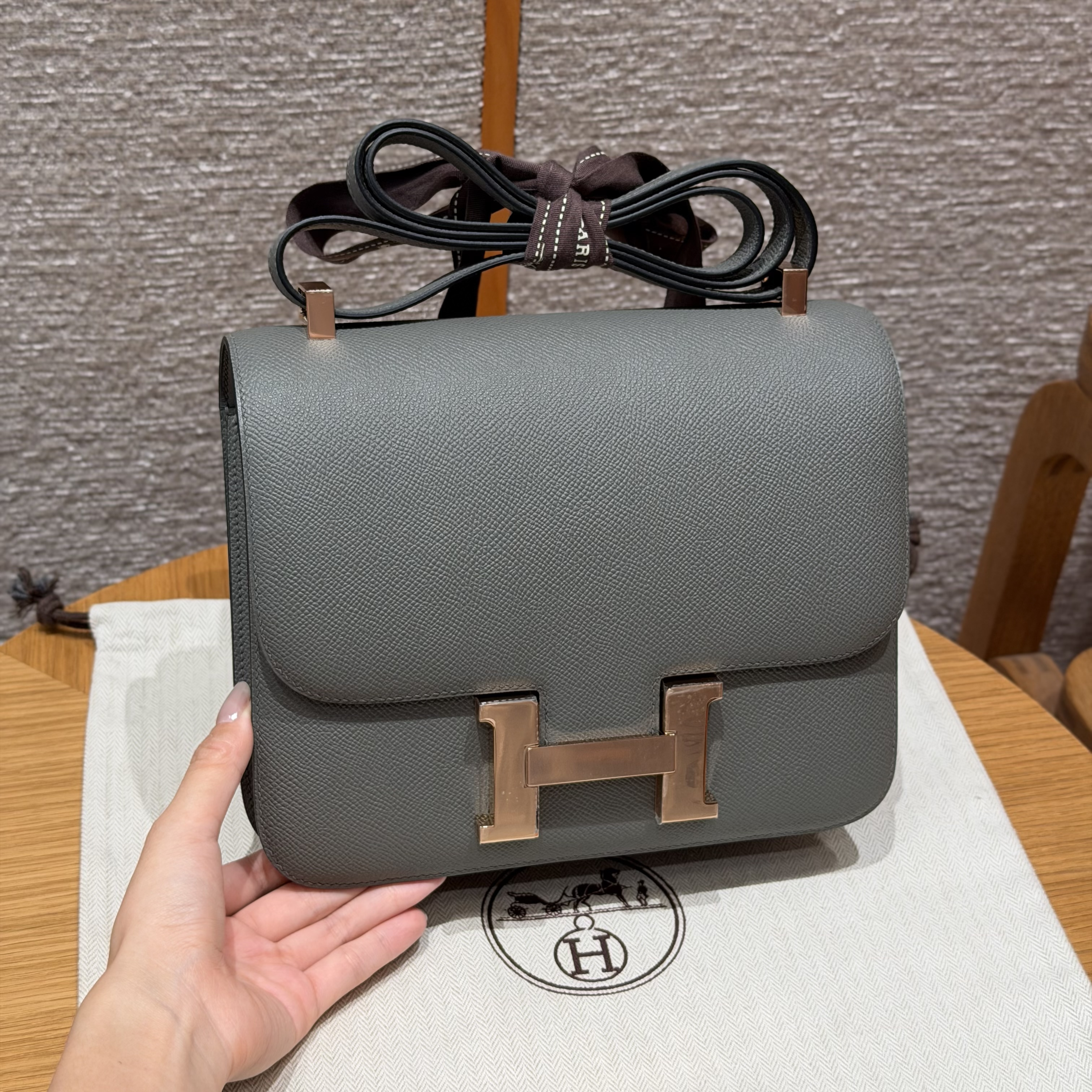Hermes Gris Meyer Epsom Constance 24