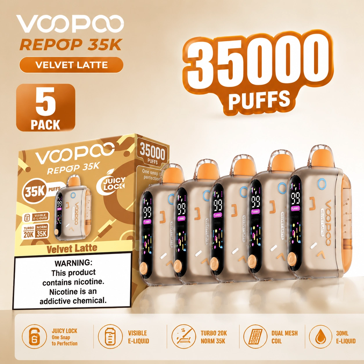 5Pcs Repop 35K 5% 16mL