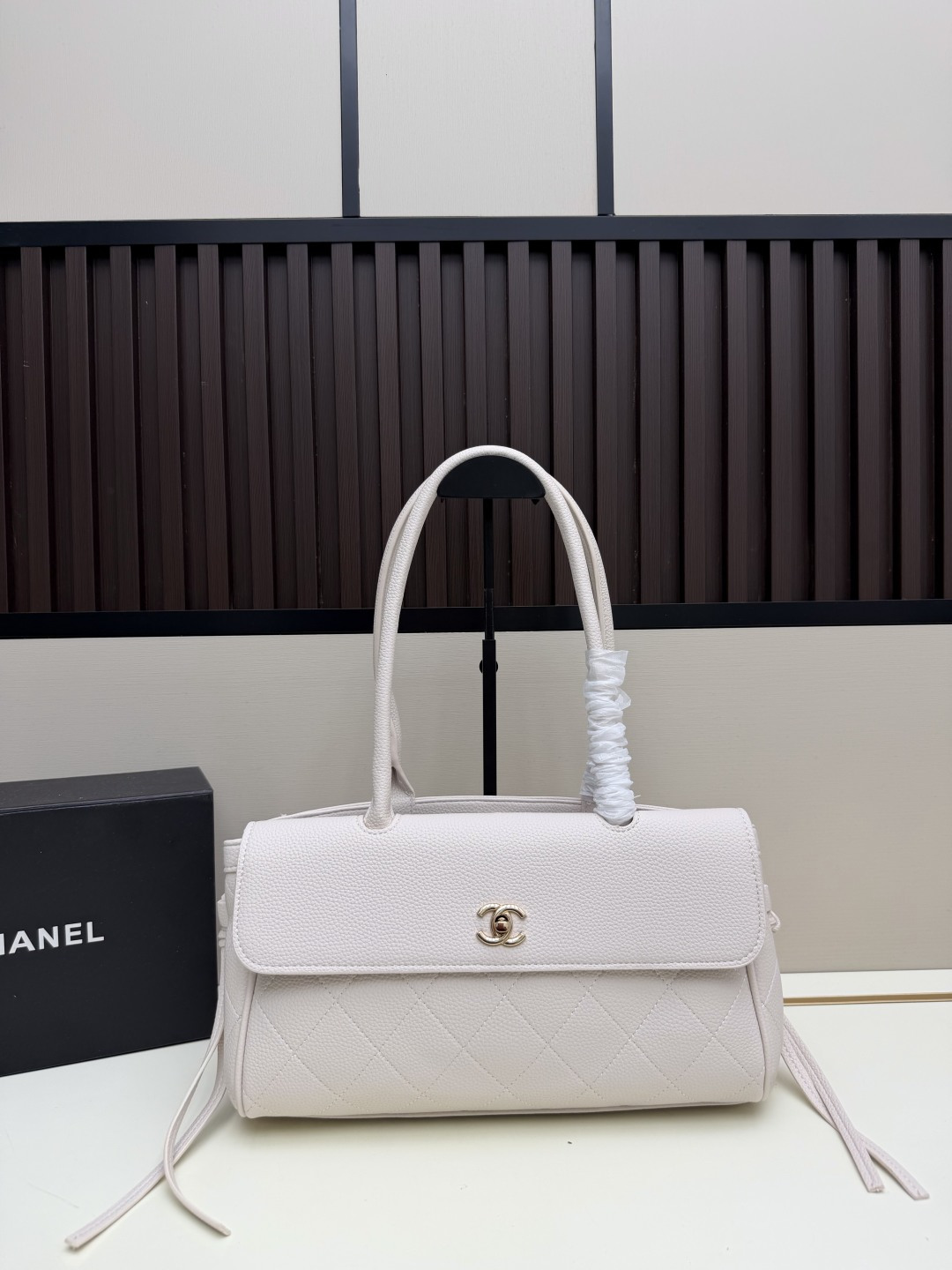 Chanel 26S new baguette bag white