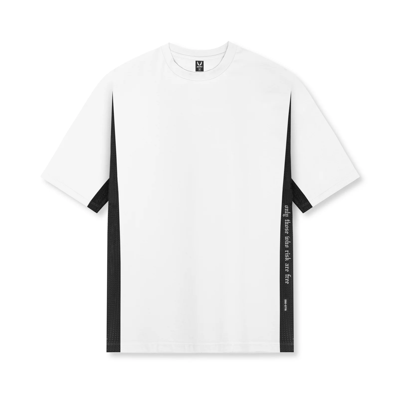 0779. Supima Mesh Panel Oversized Tee - White