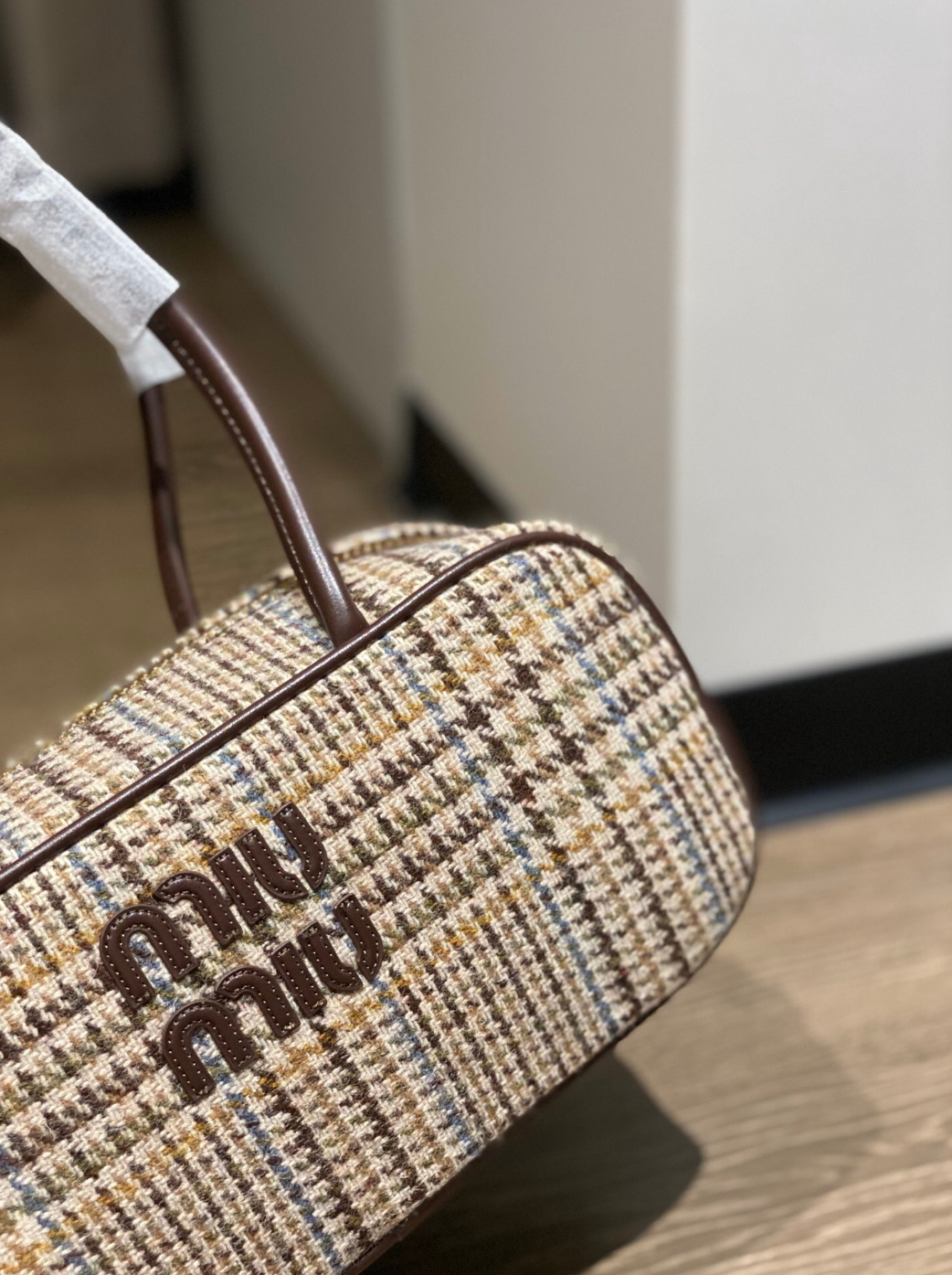 Miumiu bowling Autumn and winter houndstooth