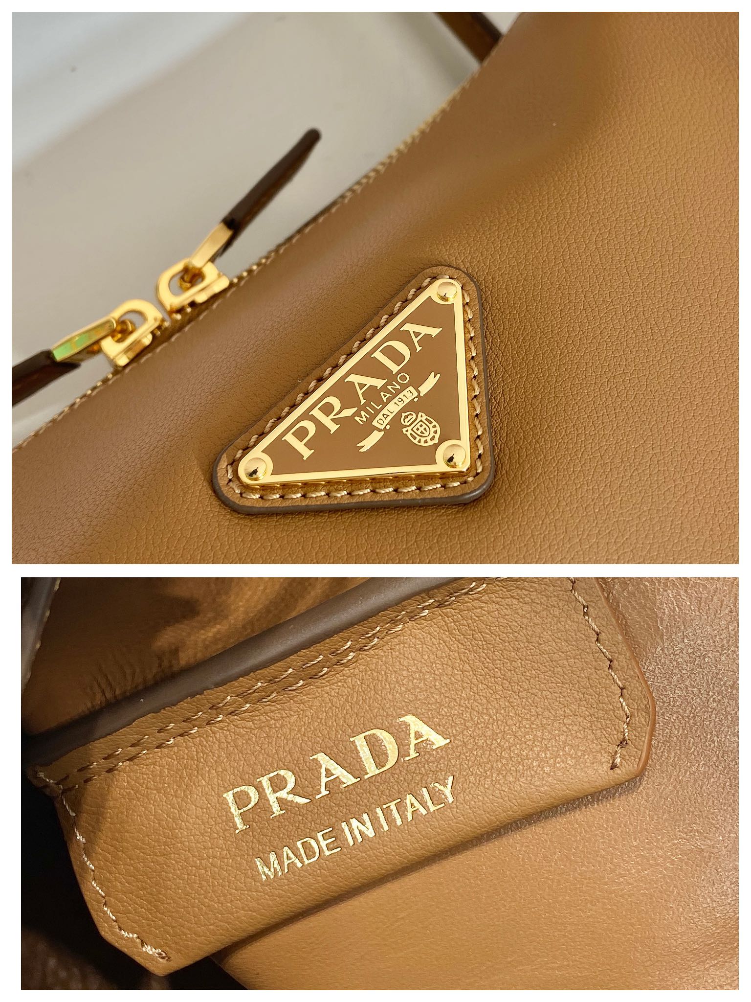 Prada  28 LARGE BEIGE CALFSKIN HANDBAG