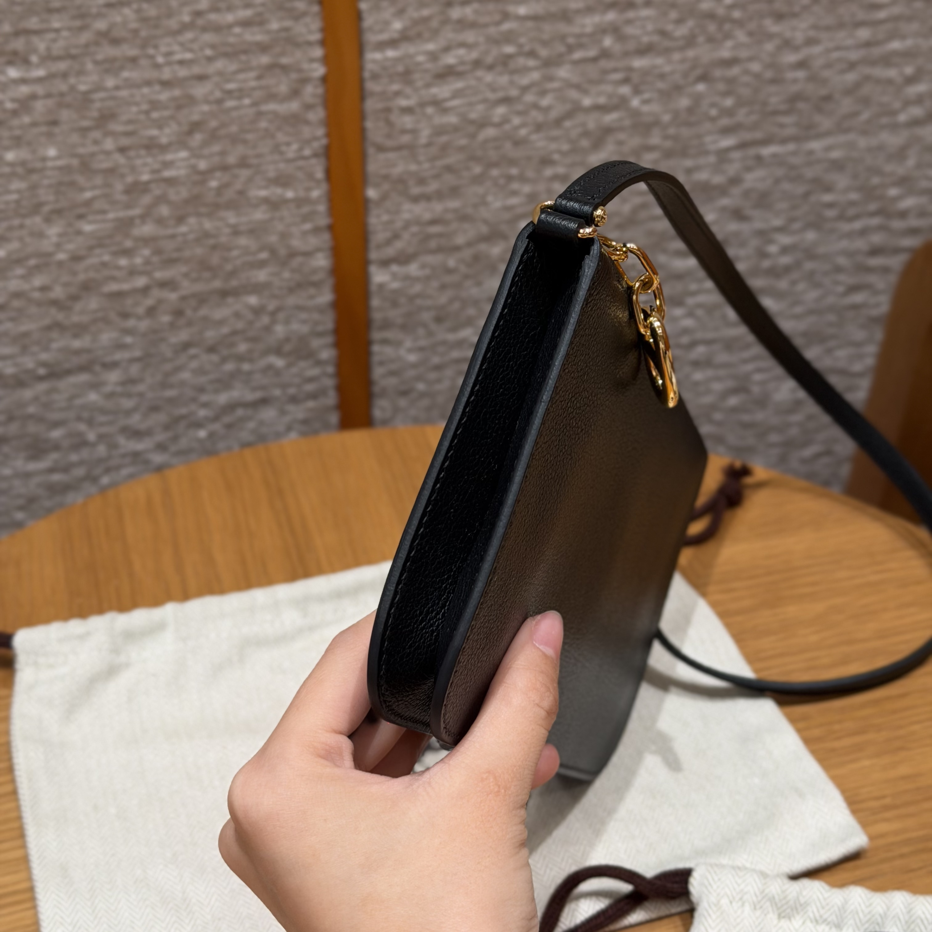 Hermes Black Evercolor Zipengo Chaine d'Ancre To Go pouch