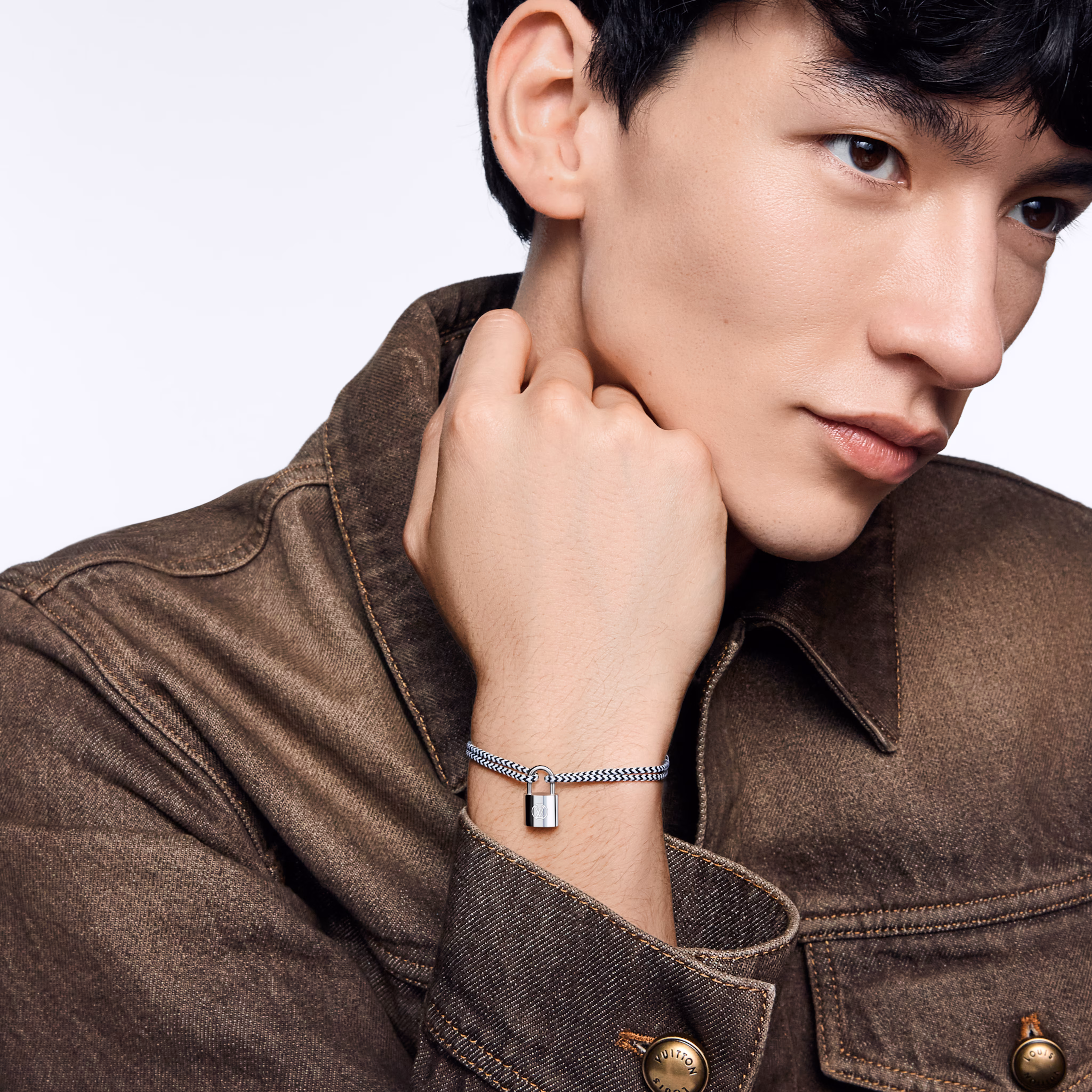 ブレスレット シルバー･ロックイット (スターリングシルバー×ブラック ホワイト ポリエステルコード フットボール チャーム付き)
