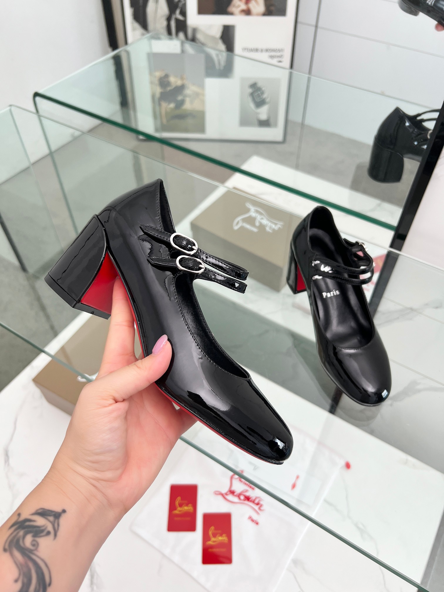 Christian Louboutin Patent leather Pump with strap