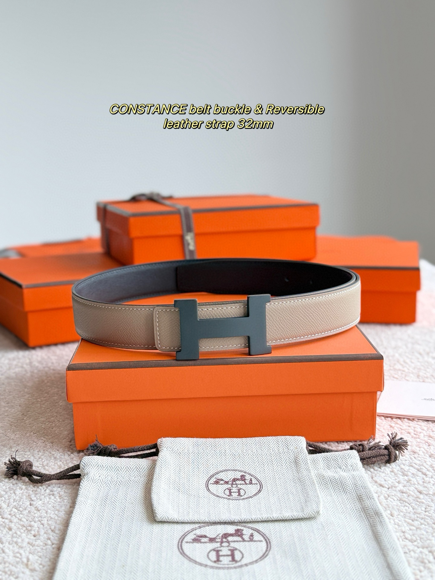 Hermes Constance H Reversible Leather Belt 32mm