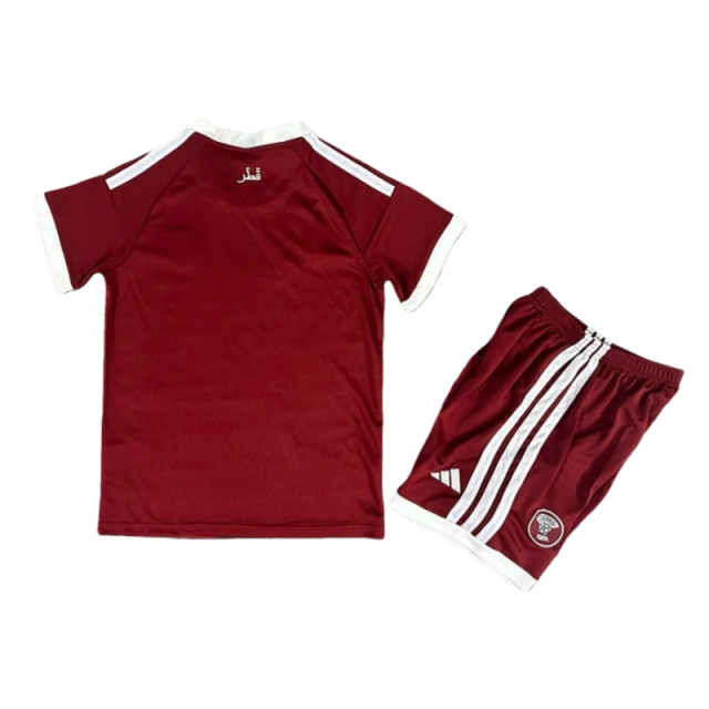 Kids Qatar Home Jersey Suit World Cup 2026