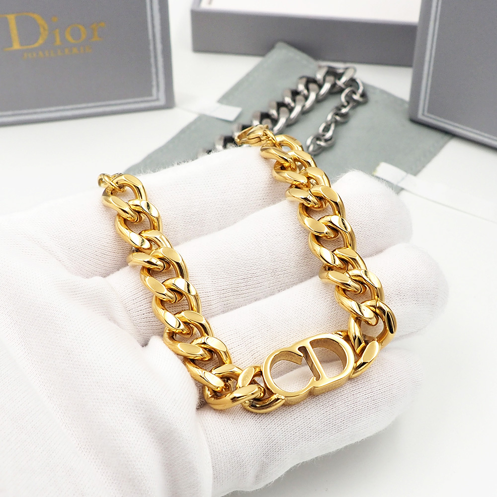 Dior Classic Gold CD Chunky Chain Bracelet