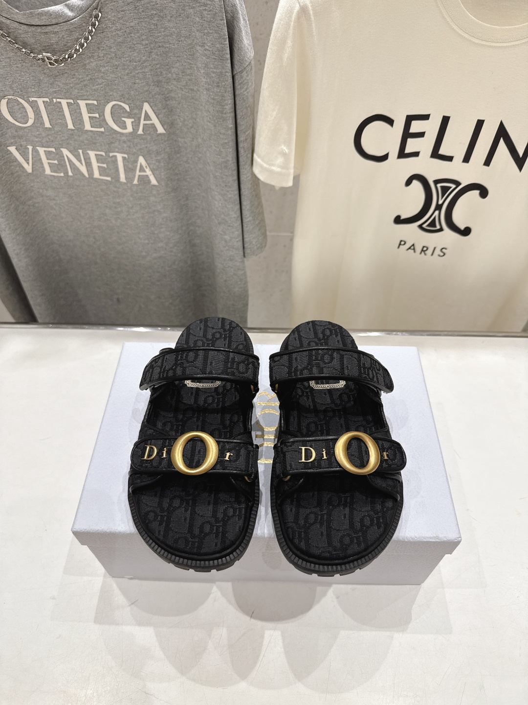 Dior F019 Fabric Slide in Black