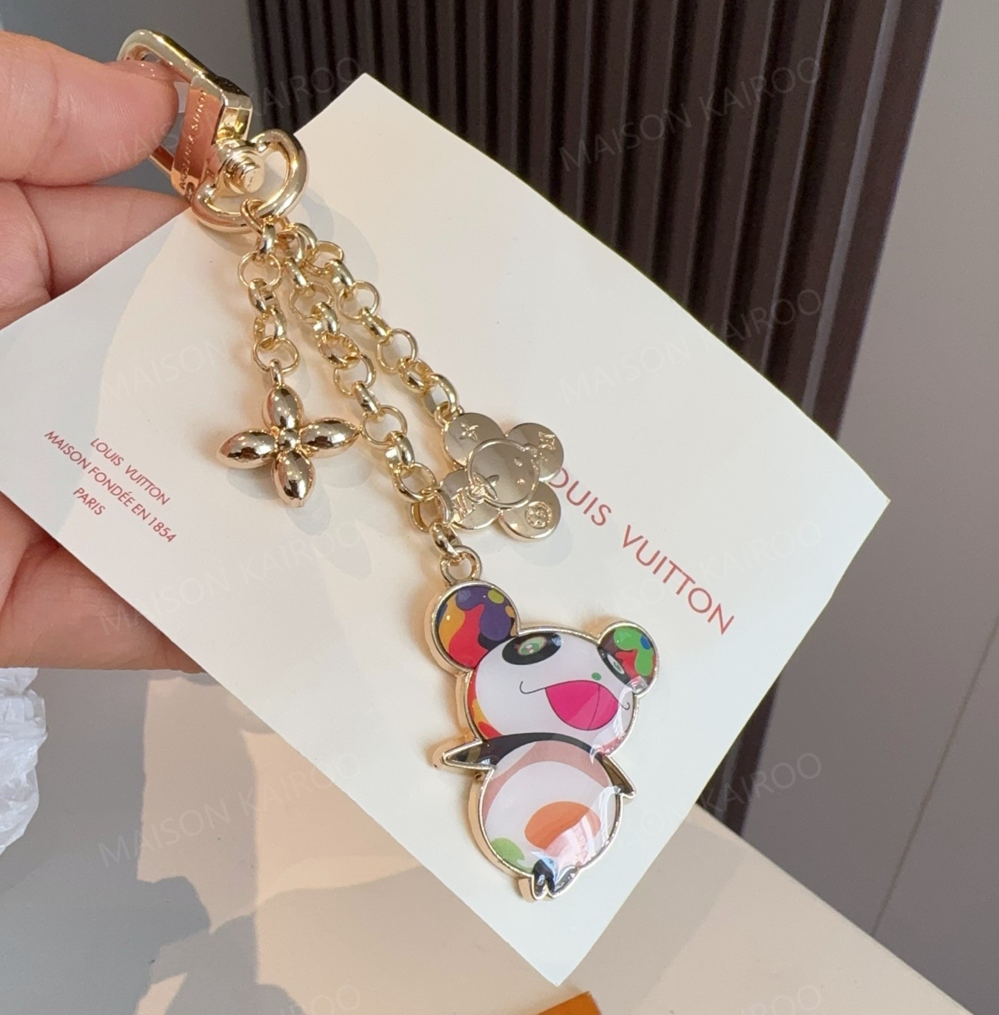 Louis Vuitton LV x TM Panda Mascot Bag Charm Keychain - KAIROO