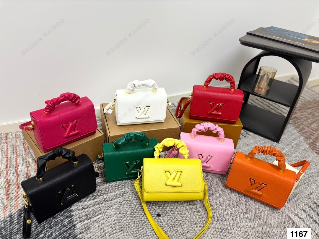 Louis Vuitton LV Twist West Grained Leather Tone Logo Scrunchie Handle Shoulder Bag - KAIROO