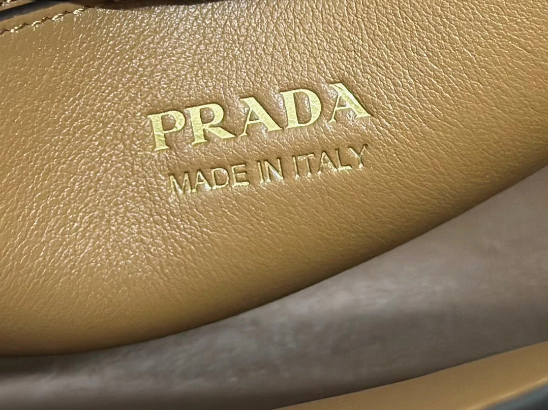 Prada Buckle Tote Bag 28cm Brown Cowhide