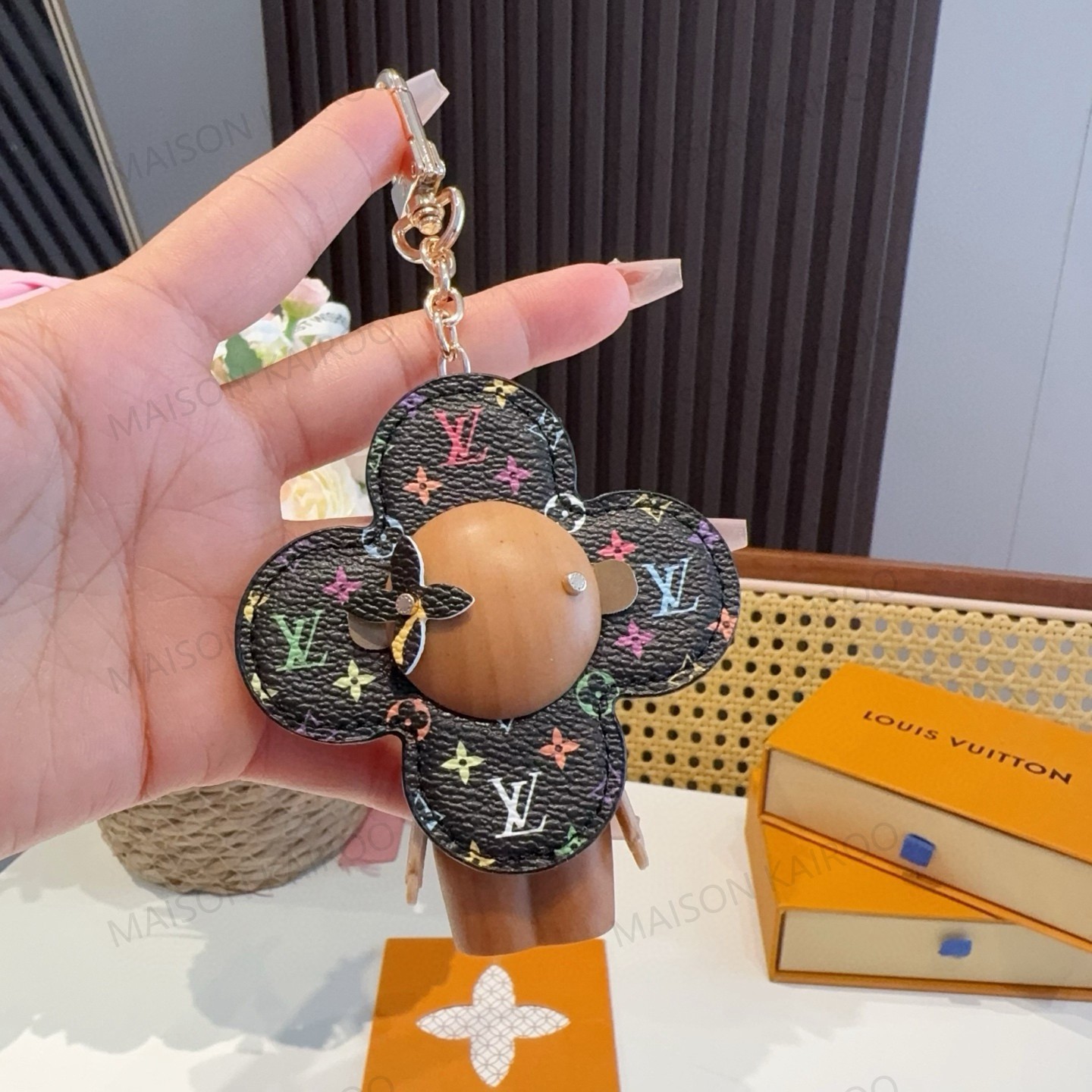 Louis Vuitton LV x TM Leather & Wood Figure Bag Charm & Keychain - KAIROO