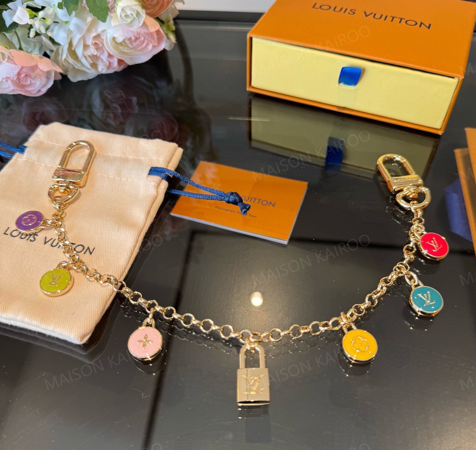 Louis Vuitton LV Summer Color Enamel Disc Chain Bag Charm - KAIROO