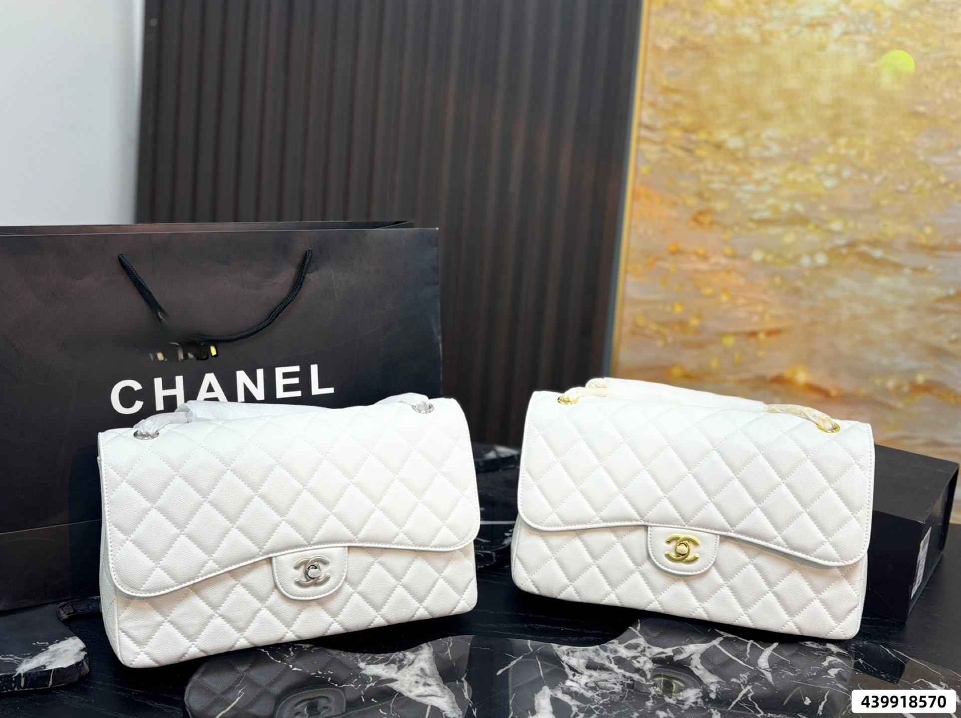 Chanel CF Jumbo 30CM Caviar Diamond Quilted Leather Double Flap Shoulder Bags - KAIROO