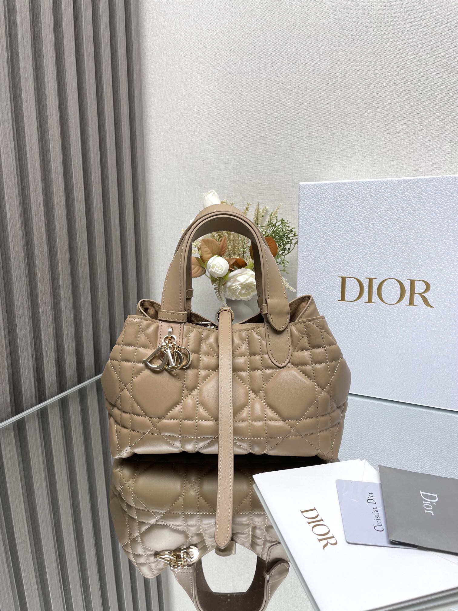 Dior SmallToujours Bag in Deep Beige Quilted Calfskin