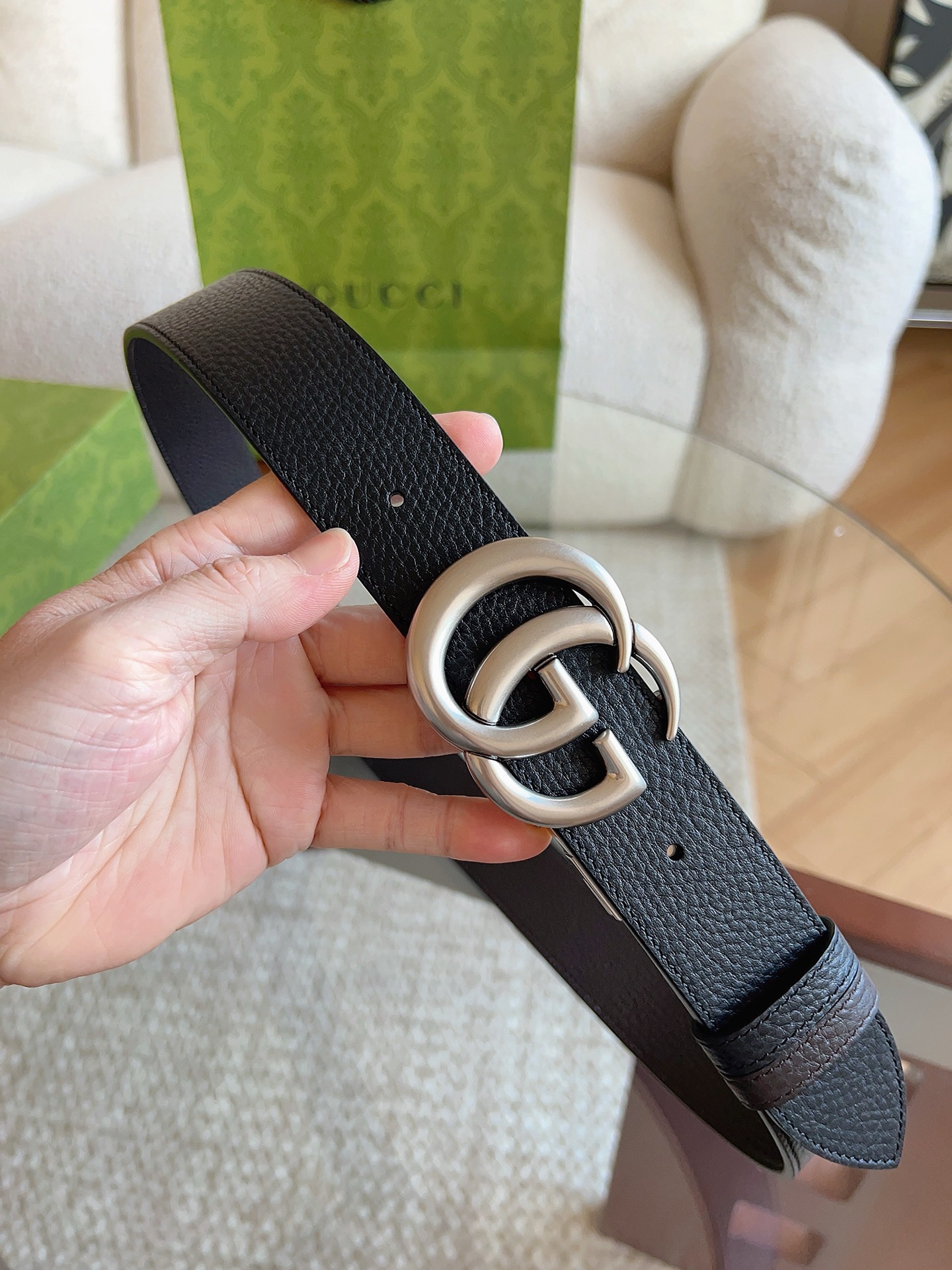 Gucci GG Marmont Leather Belt 3.8cm