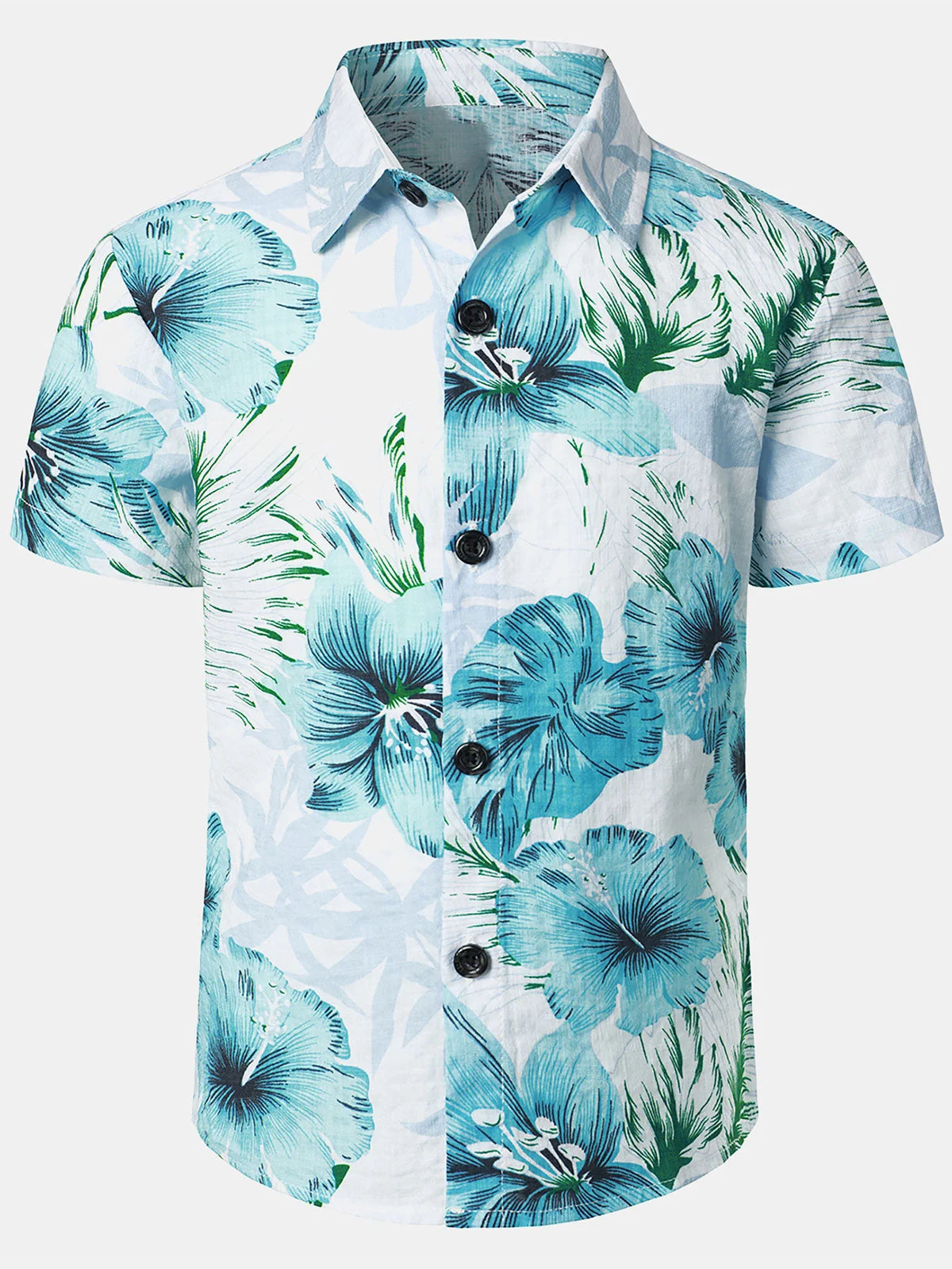 Kids' Tropical Floral Aloha Vacation Beach Summer Short Sleeve Shirt