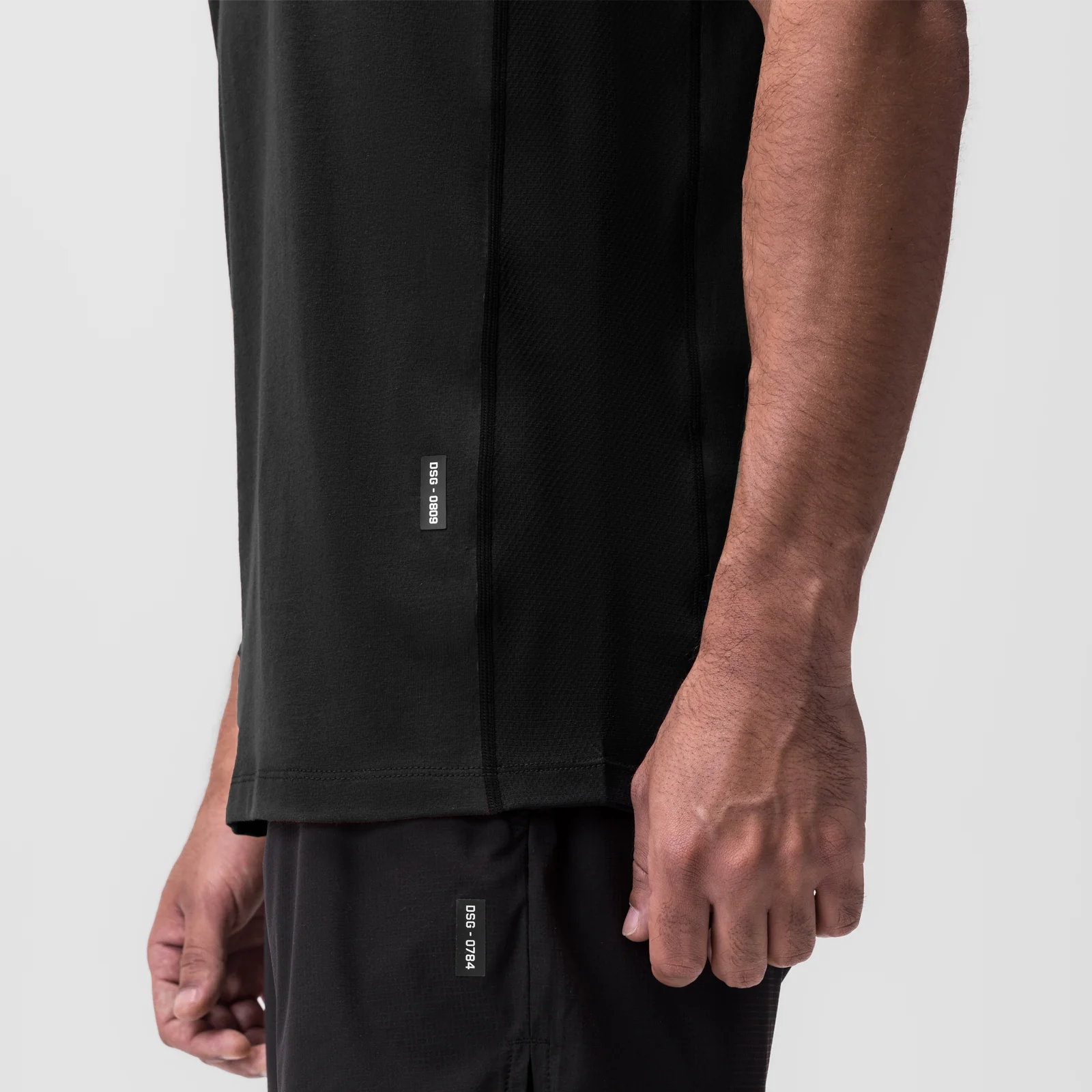 0809. Supima Mesh Panel Training Singlet - Black