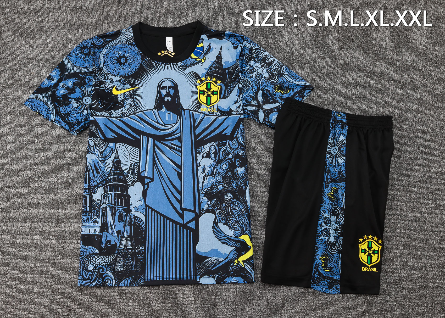 Brasil 2425 Short Sleeves Training Suit Blue S-XXL