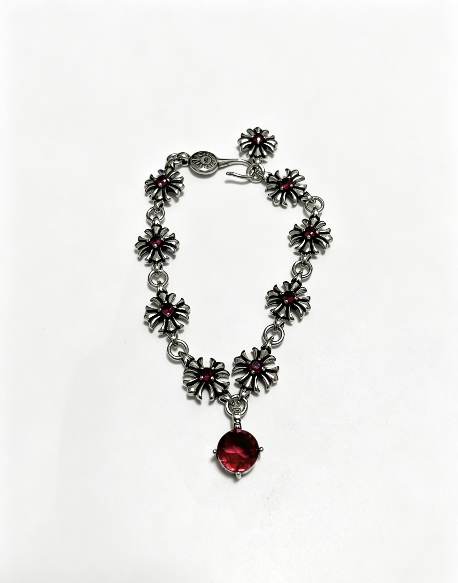 Chrome Hearts Oxidized Silver Unisex Bracelet