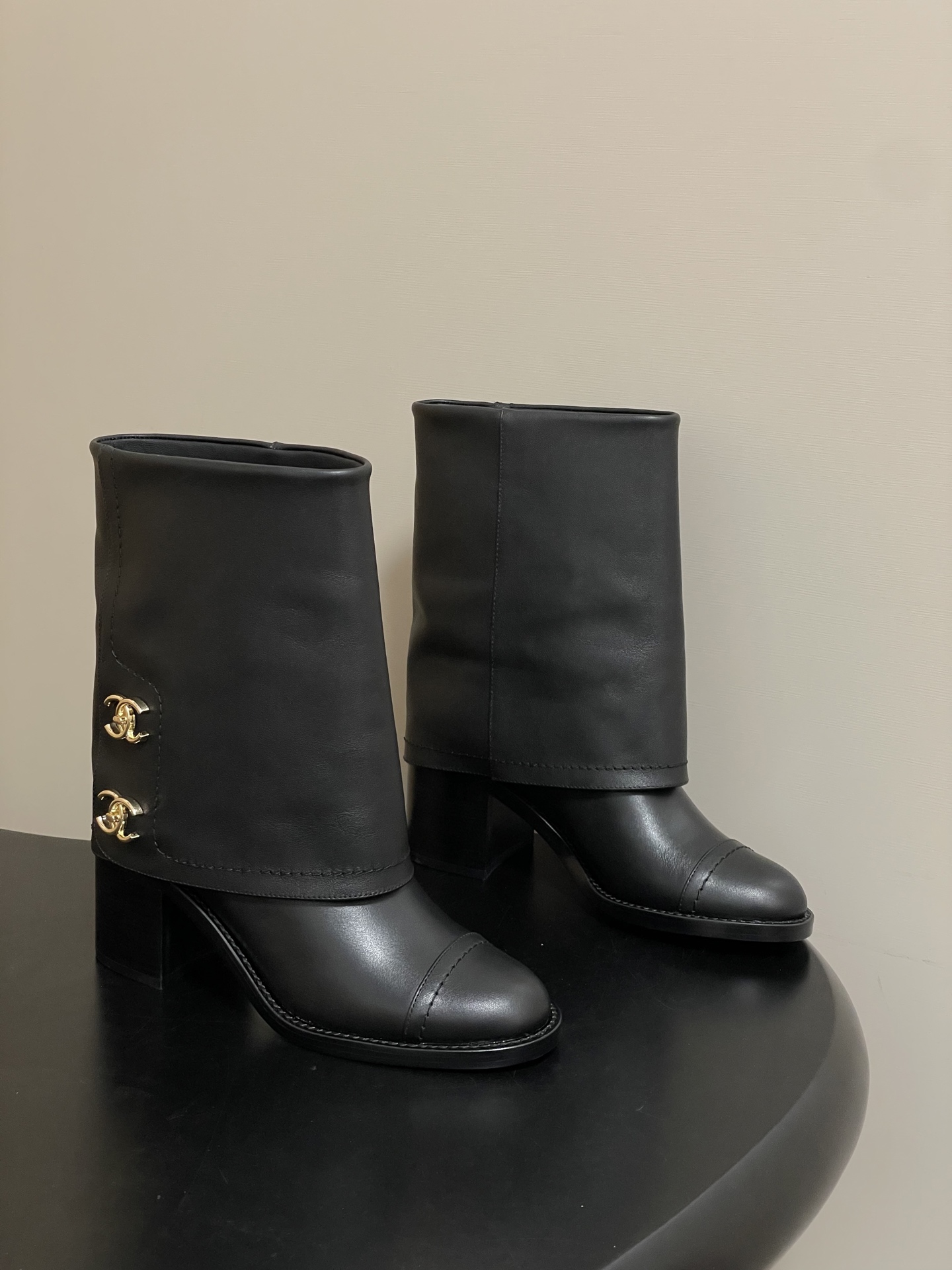 Chanel Soft Lambskin Boots Heel 7cm