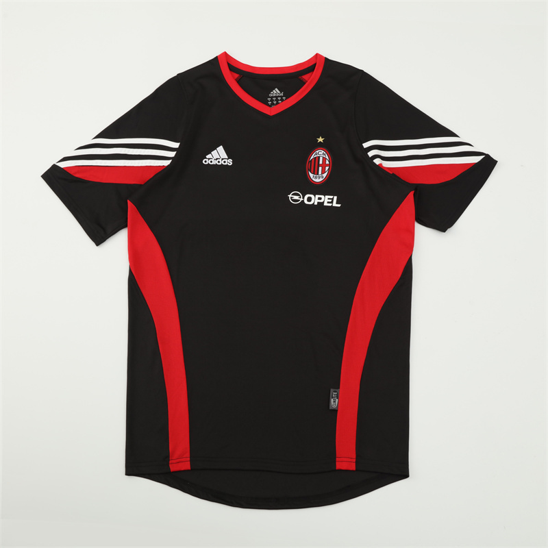 2003/04 AC Milan Retro Short Sleeves Training Jersey - Black