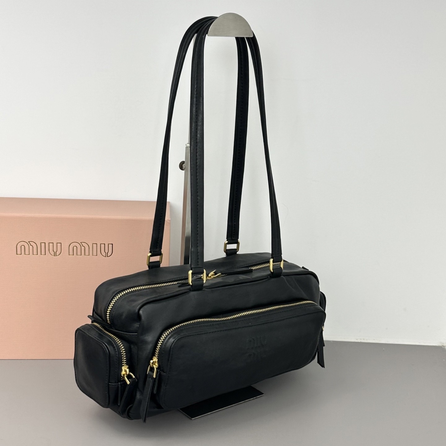 MiuMiu Pocket Bag in Washed Nappa Leather