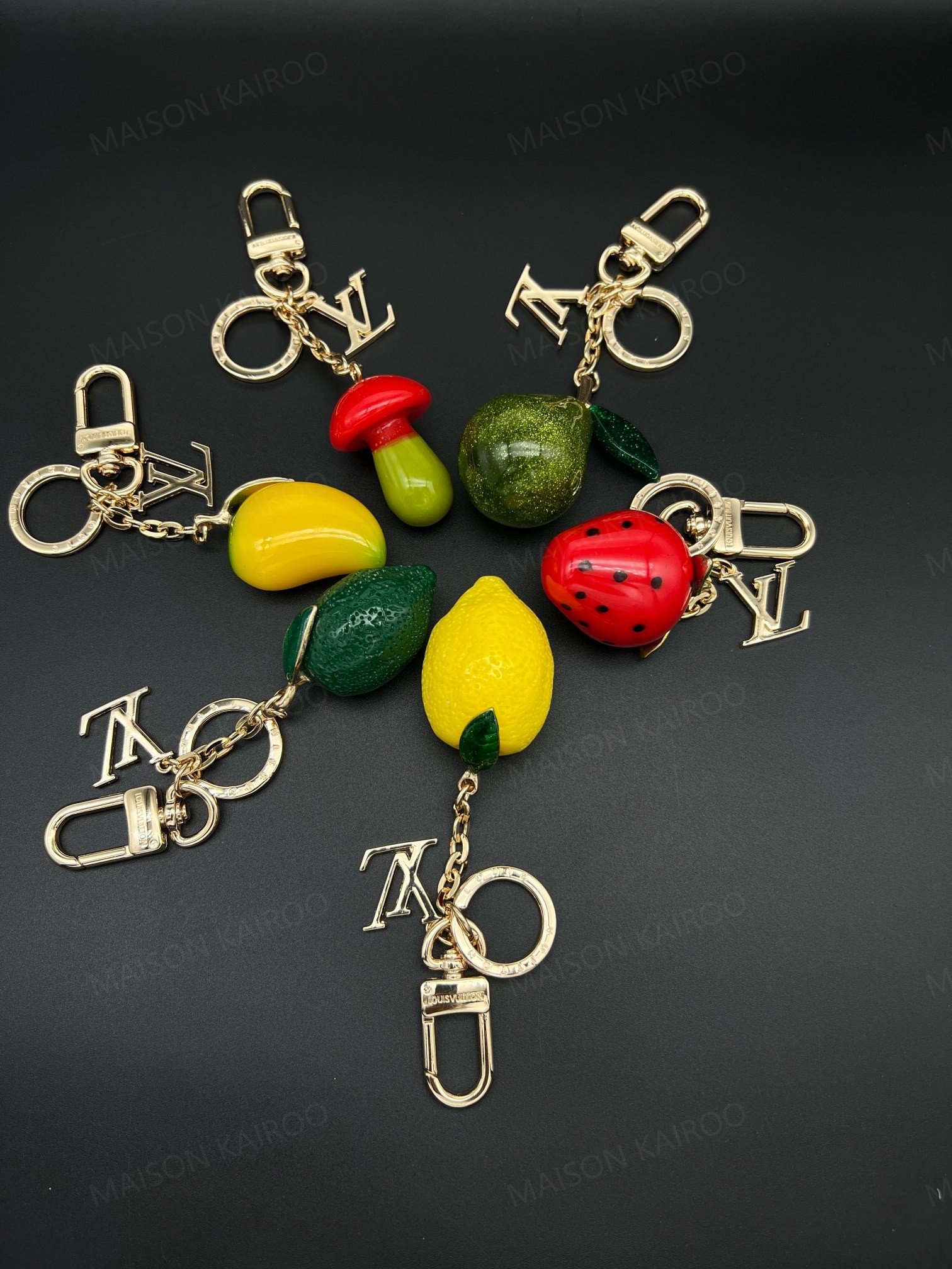 Louis Vuitton LV Fruit Motif Resin Bag Charm Keychain - KAIROO