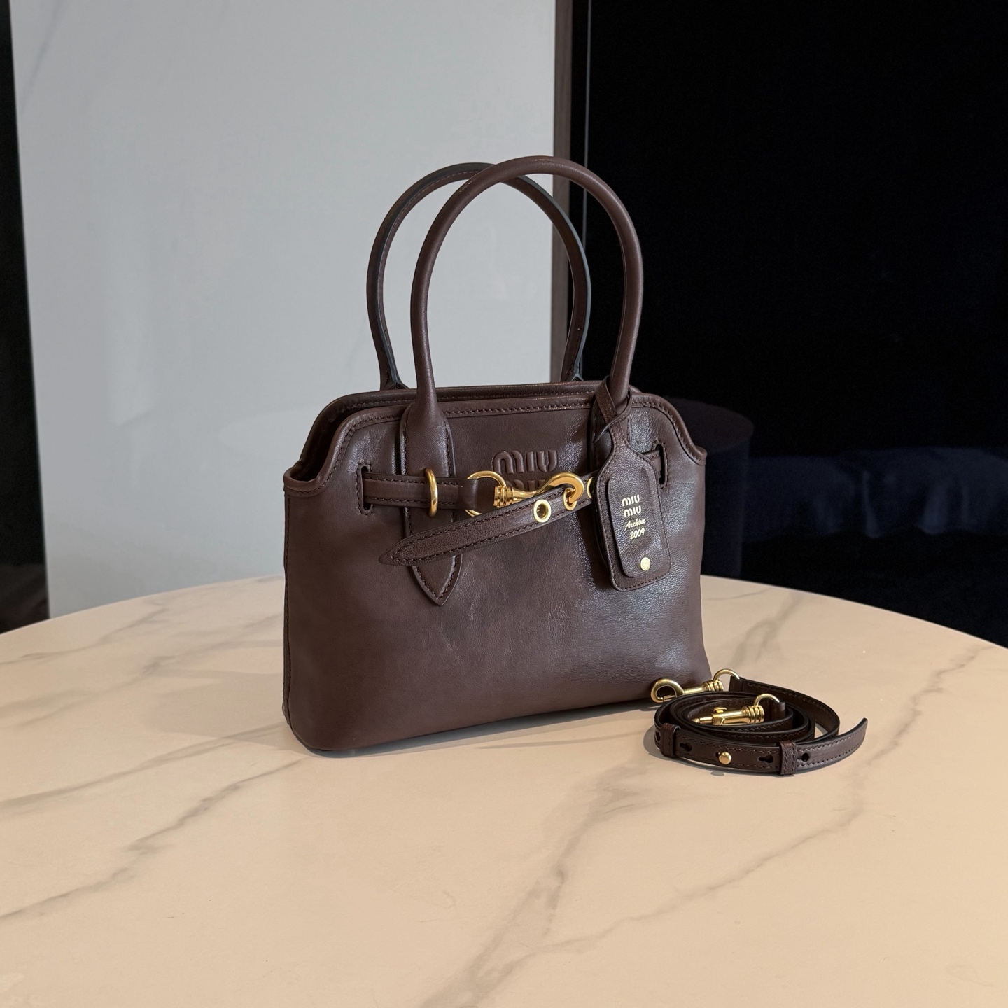 Miu Miu Briarwood Aventure leather bag 5BA292