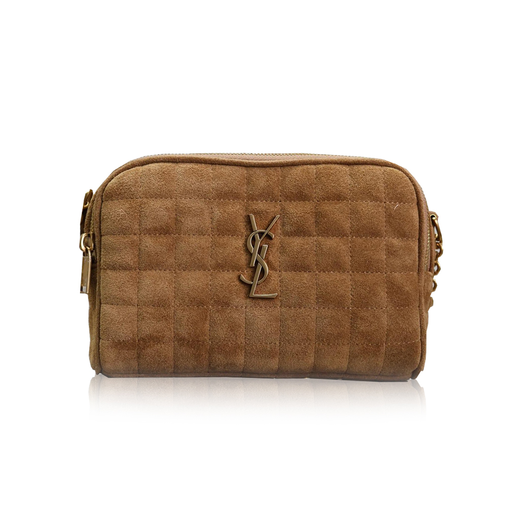Saint Laurent YSL Suede Cassandre Matelassé Square MiniCamera Bag