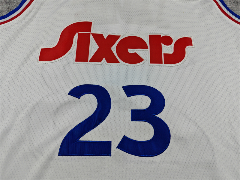 Men's LeBron James #23 Philadelphia 76ers Stitched Jersey | White City Edition‑Spectrum Theme