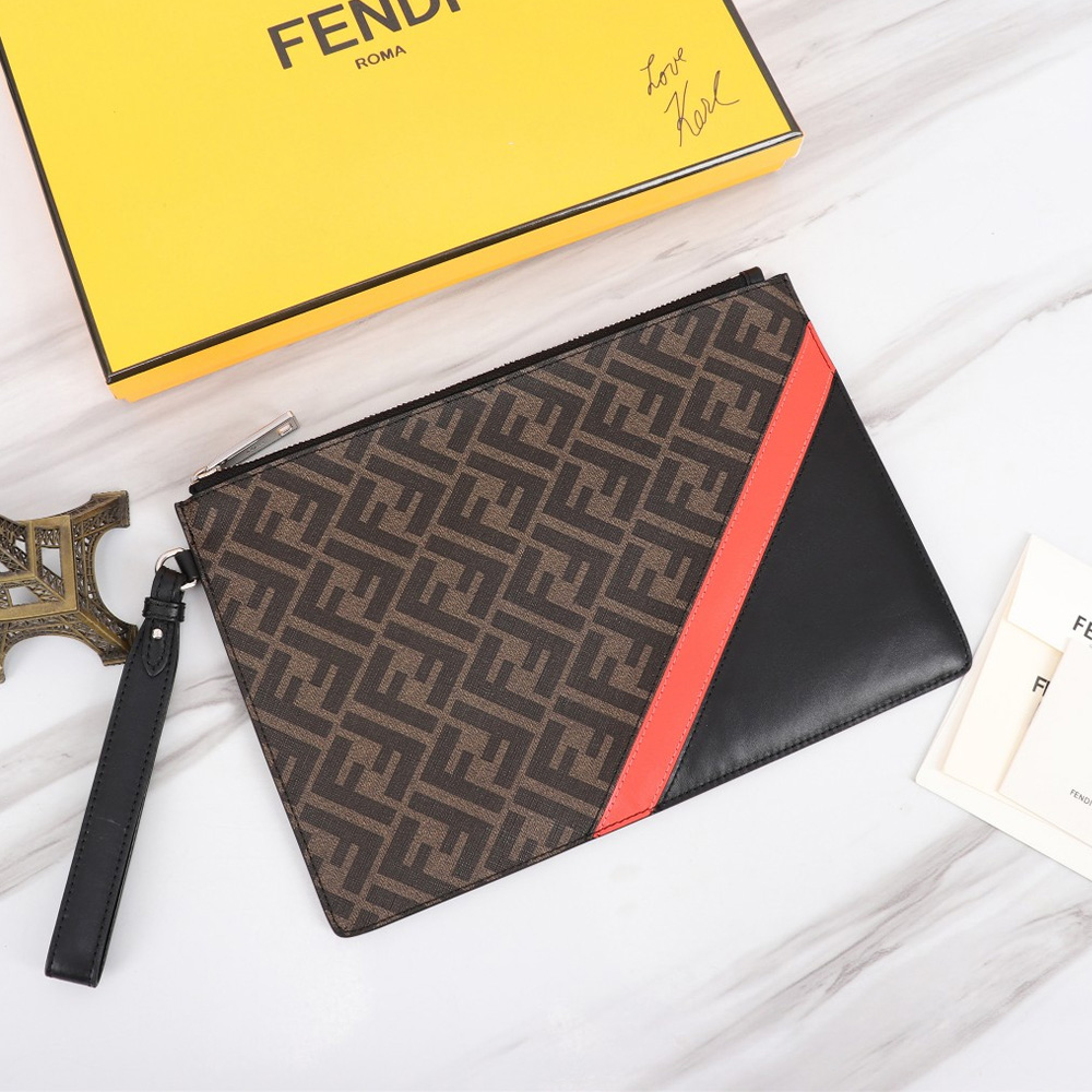 FENDI Printed Canvas Clutch card holder wallet