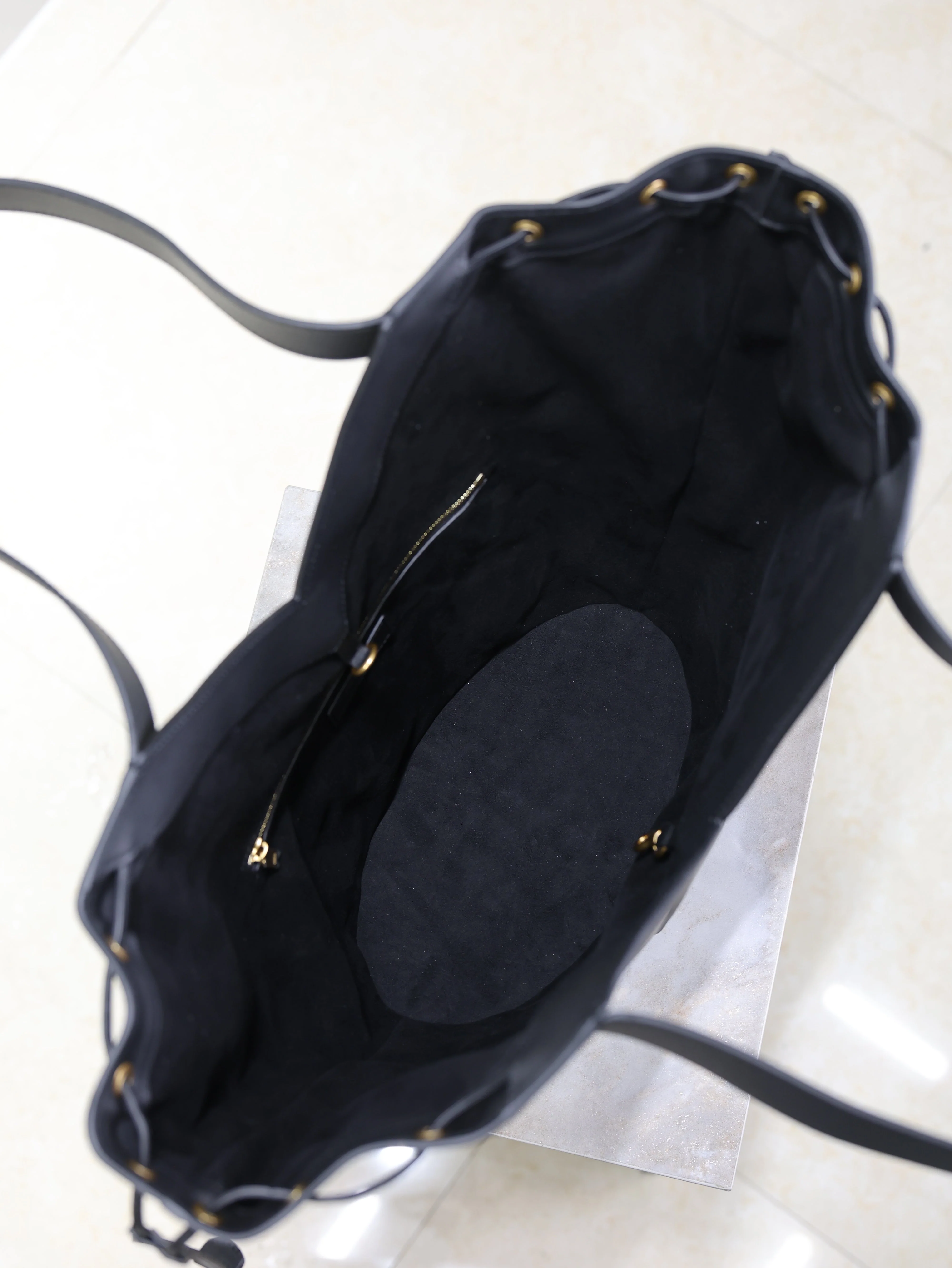 Saint Laurent YSL  Large Leather tote Bag Black Leather